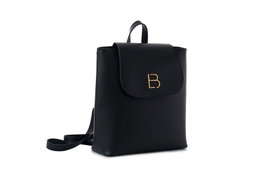 Lucky Bees Mochila Veronica - Black, Cuero de Polivinilo Negro, Largo 28 cm Ancho 11 cm Altura 30 cm
